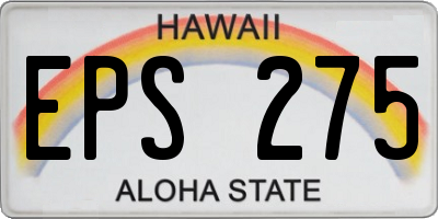 HI license plate EPS275
