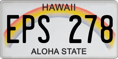 HI license plate EPS278
