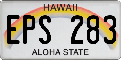HI license plate EPS283