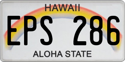 HI license plate EPS286