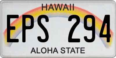 HI license plate EPS294