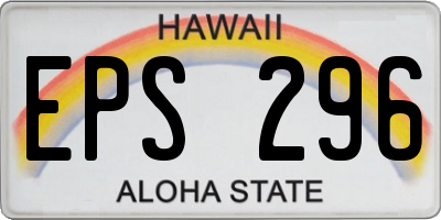 HI license plate EPS296