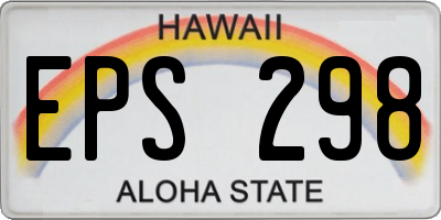 HI license plate EPS298