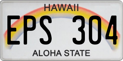 HI license plate EPS304