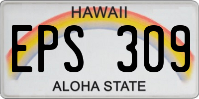 HI license plate EPS309