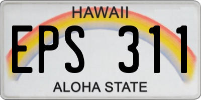 HI license plate EPS311
