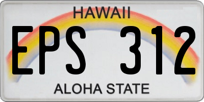 HI license plate EPS312