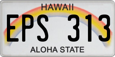 HI license plate EPS313