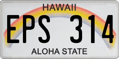 HI license plate EPS314