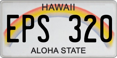HI license plate EPS320