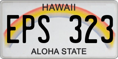 HI license plate EPS323