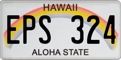 HI license plate EPS324
