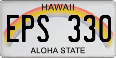 HI license plate EPS330