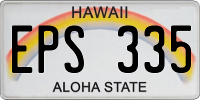 HI license plate EPS335