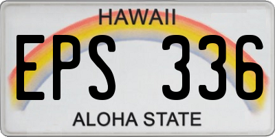 HI license plate EPS336