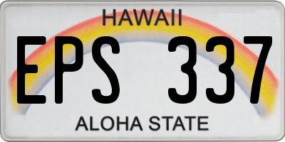 HI license plate EPS337