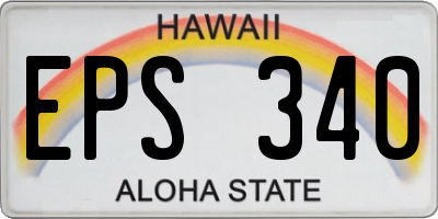 HI license plate EPS340