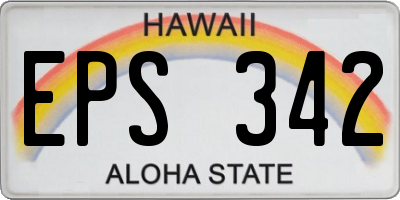 HI license plate EPS342