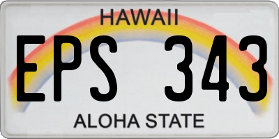 HI license plate EPS343