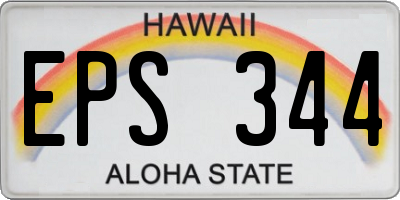 HI license plate EPS344