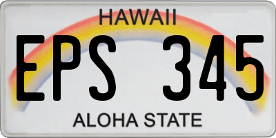 HI license plate EPS345