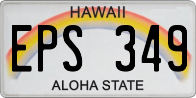 HI license plate EPS349