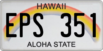 HI license plate EPS351