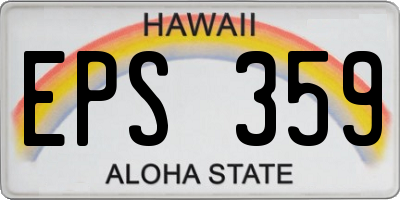HI license plate EPS359