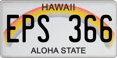 HI license plate EPS366