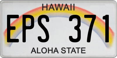 HI license plate EPS371