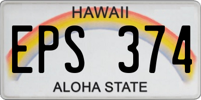 HI license plate EPS374