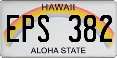 HI license plate EPS382