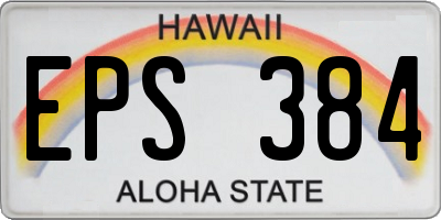 HI license plate EPS384