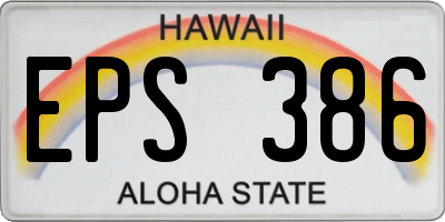 HI license plate EPS386