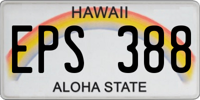 HI license plate EPS388