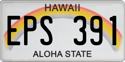 HI license plate EPS391