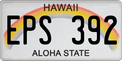 HI license plate EPS392