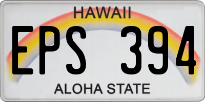 HI license plate EPS394