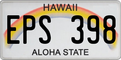 HI license plate EPS398