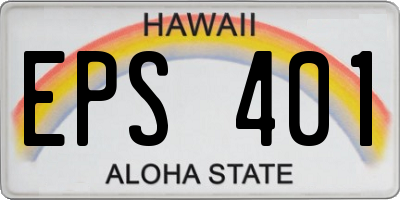 HI license plate EPS401