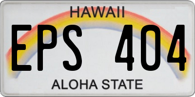HI license plate EPS404