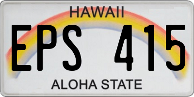 HI license plate EPS415