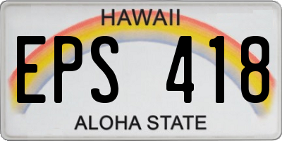 HI license plate EPS418