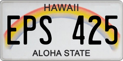 HI license plate EPS425