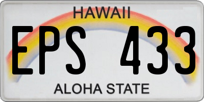 HI license plate EPS433