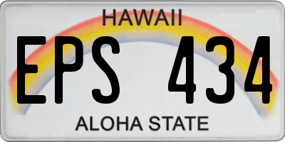 HI license plate EPS434