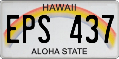HI license plate EPS437