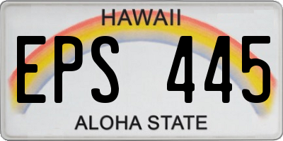 HI license plate EPS445