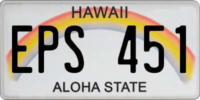 HI license plate EPS451