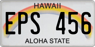 HI license plate EPS456